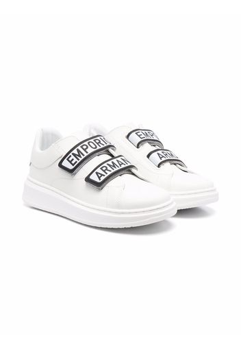 Emporio Armani Kids Sneakers mit Klettverschluss - Weiß