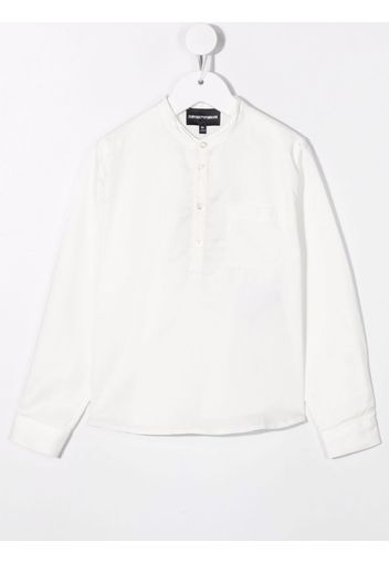 Emporio Armani Kids band-collar shirt - Weiß