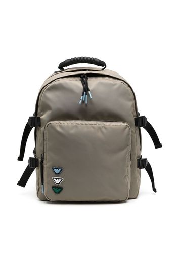 Emporio Armani Kids logo-patch backpack - Braun