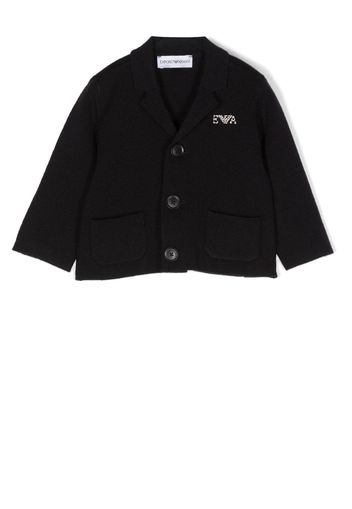 Emporio Armani Kids logo-embroidered single-breasted blazer - Blau