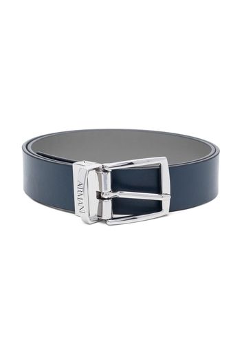 Emporio Armani Kids logo-print buckle belt - Blau