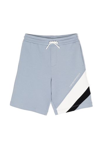 Emporio Armani Kids logo-print shorts - Blau