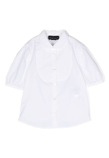 Emporio Armani Kids bib-collar cotton shirt - Weiß