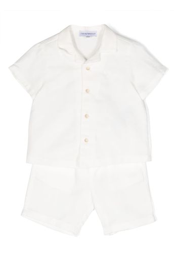Emporio Armani Kids linen flax-cotton-blend shorts - Weiß