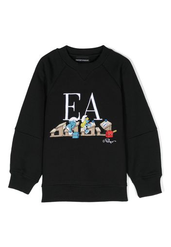 Emporio Armani Kids logo-print cotton sweatshirt - Schwarz