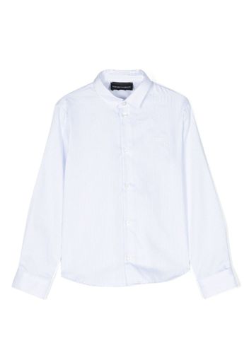 Emporio Armani Kids striped cotton long-sleeve shirt - Weiß