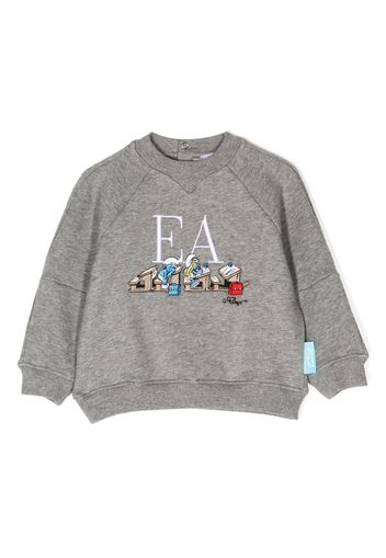 Emporio Armani Kids x Smurfs cotton sweatshirt - Grau