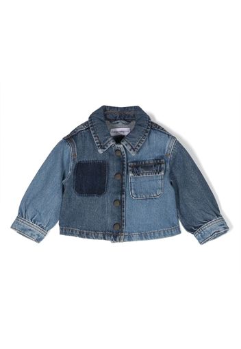 Emporio Armani Kids denim-patchwork cotton jacket - Blau