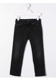 Emporio Armani Kids Straight-Leg-Jeans mit Logo-Schild - Schwarz