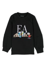 Emporio Armani Kids logo-print cotton sweatshirt - Schwarz