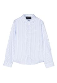 Emporio Armani Kids striped cotton long-sleeve shirt - Blau