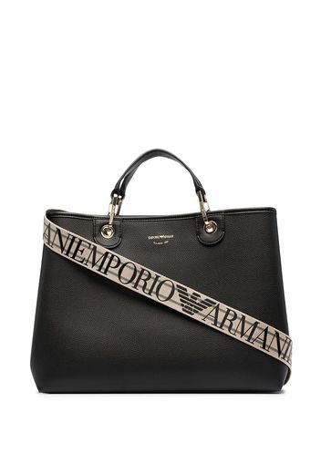 Emporio Armani Shopper mit Logo-Print - Schwarz