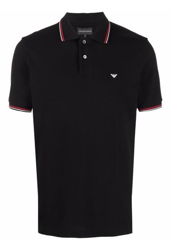 Emporio Armani Poloshirt mit Logo-Print - Schwarz