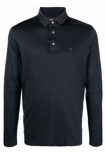 Emporio Armani Poloshirt mit Logo-Print - Blau