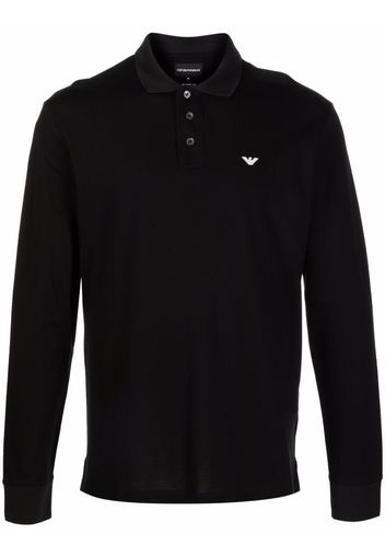 Emporio Armani Poloshirt mit Logo-Stickerei - Schwarz