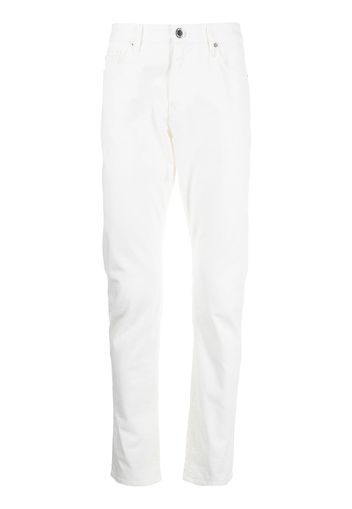Emporio Armani Halbhohe Straight-Leg-Jeans - Weiß