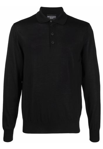 Emporio Armani Gestricktes Poloshirt - Schwarz