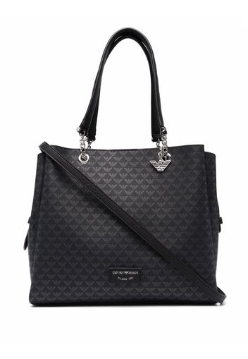 Emporio Armani Handtasche mit Monogramm-Print - Schwarz