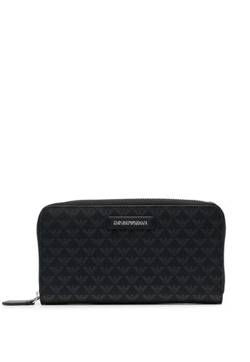 Emporio Armani logo-print zip-fastening wallet - Schwarz