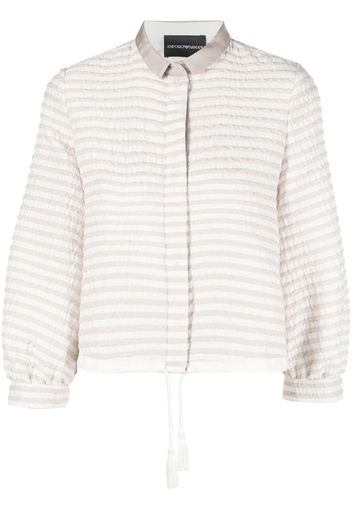 Emporio Armani striped fitted jacket - Nude