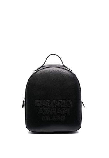 Emporio Armani embroidered logo backpack - Schwarz