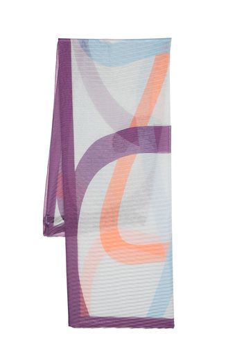 Emporio Armani abstract-print pleated long scarf - Nude