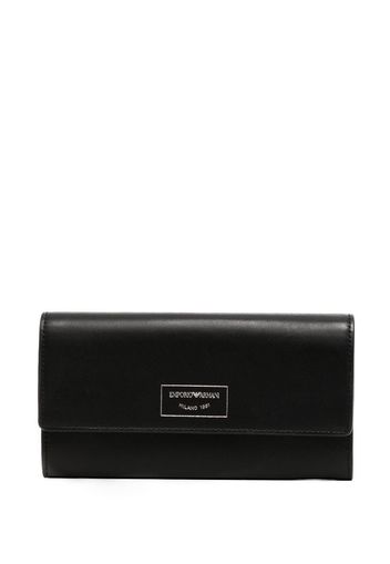 Emporio Armani folding logo-stamp wallet - Schwarz