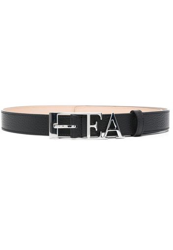 Emporio Armani logo-buckle leather belt - Schwarz