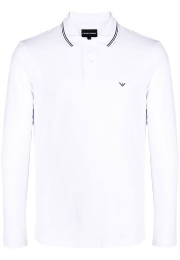 Emporio Armani logo print polo shirt - Weiß