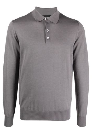 Emporio Armani knitted virgin wool polo shirt - Grau