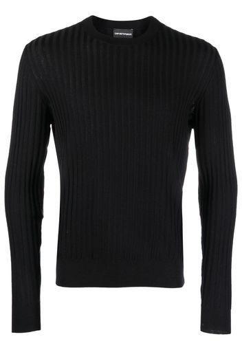 Emporio Armani ribbed virgin-wool jumper - Blau