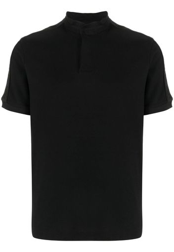 Emporio Armani logo-tape cotton polo shirt - Schwarz