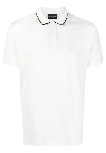 Emporio Armani logo-patch polo shirt - Weiß