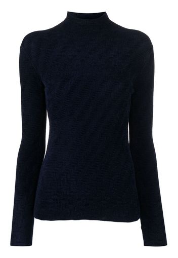 Emporio Armani chevron-pattern high-neck jumper - Blau