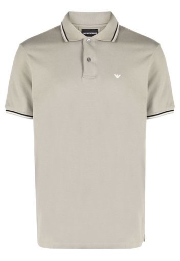 Emporio Armani logo-embroidered polo shirt - Grau