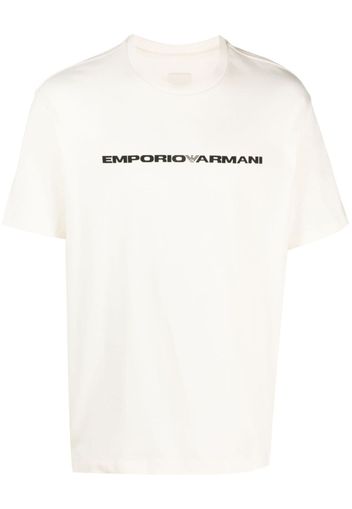 Emporio Armani logo-print cotton T-shirt - Nude