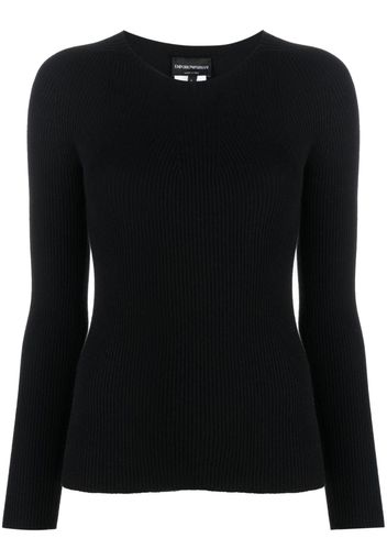 Emporio Armani seamless ribbed-knit jumper - Schwarz