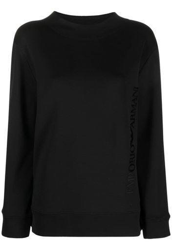 Emporio Armani logo-embossed mock-neck sweatshirt - Schwarz