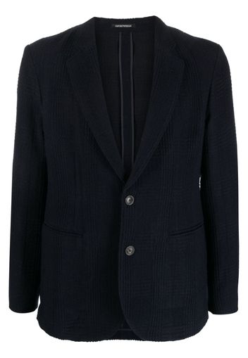 Emporio Armani plaid-check texture single-breasted blazer - Blau