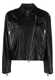 Emporio Armani leather biker jacket - Schwarz