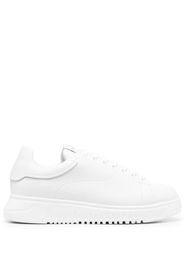 Emporio Armani leather low-top sneakers - Weiß