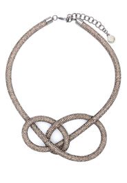 Emporio Armani crystal-embellished knot-detailing necklace - Silber