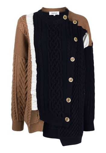 Enföld asymmetric colour-block cardigan - Blau