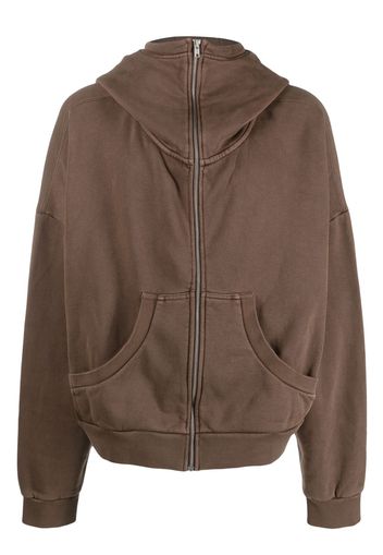 ENTIRE STUDIOS high-neck zip-fastening hoodie - Braun