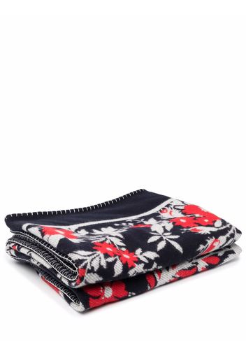 Erdem floral intarsia knitted blanket - Blau