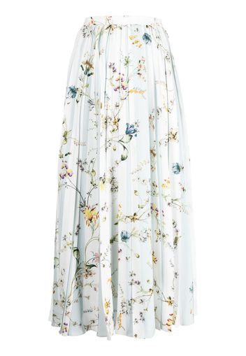 Erdem floral-print flared skirt - Blau