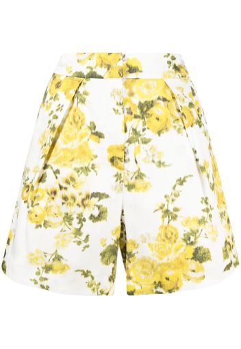 Erdem floral-print cotton shorts - Weiß