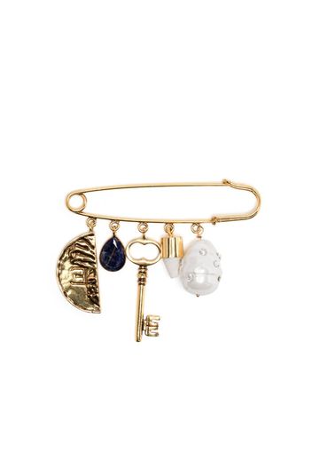 Erdem multi charm-detail brooch - Gold