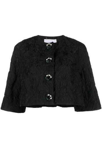 Erdem textured cropped jacket - Schwarz