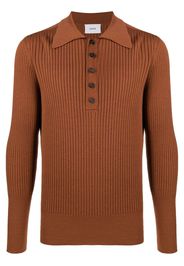 Erdem Fein gestricktes Poloshirt - Braun